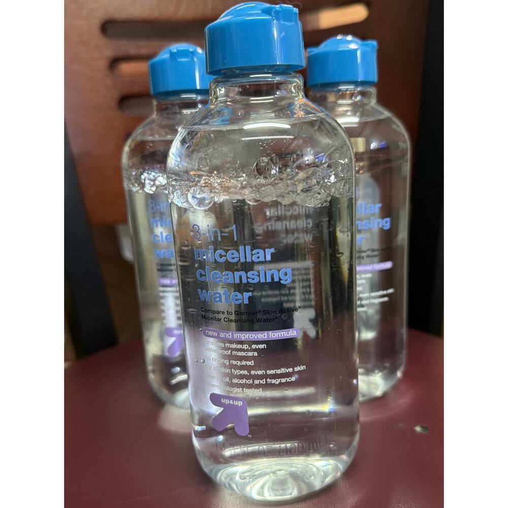Up & Up 3 In 1 Micellar Cleansing Water 13.5 Fl. Oz. Make Up Remover 3 Pack New